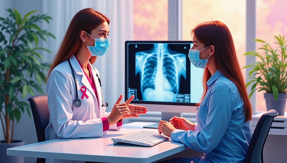 Quy trình xạ trị ung thư vú được bác sĩ tại Bệnh viện Lạc Việt giải thích kỹ càng.